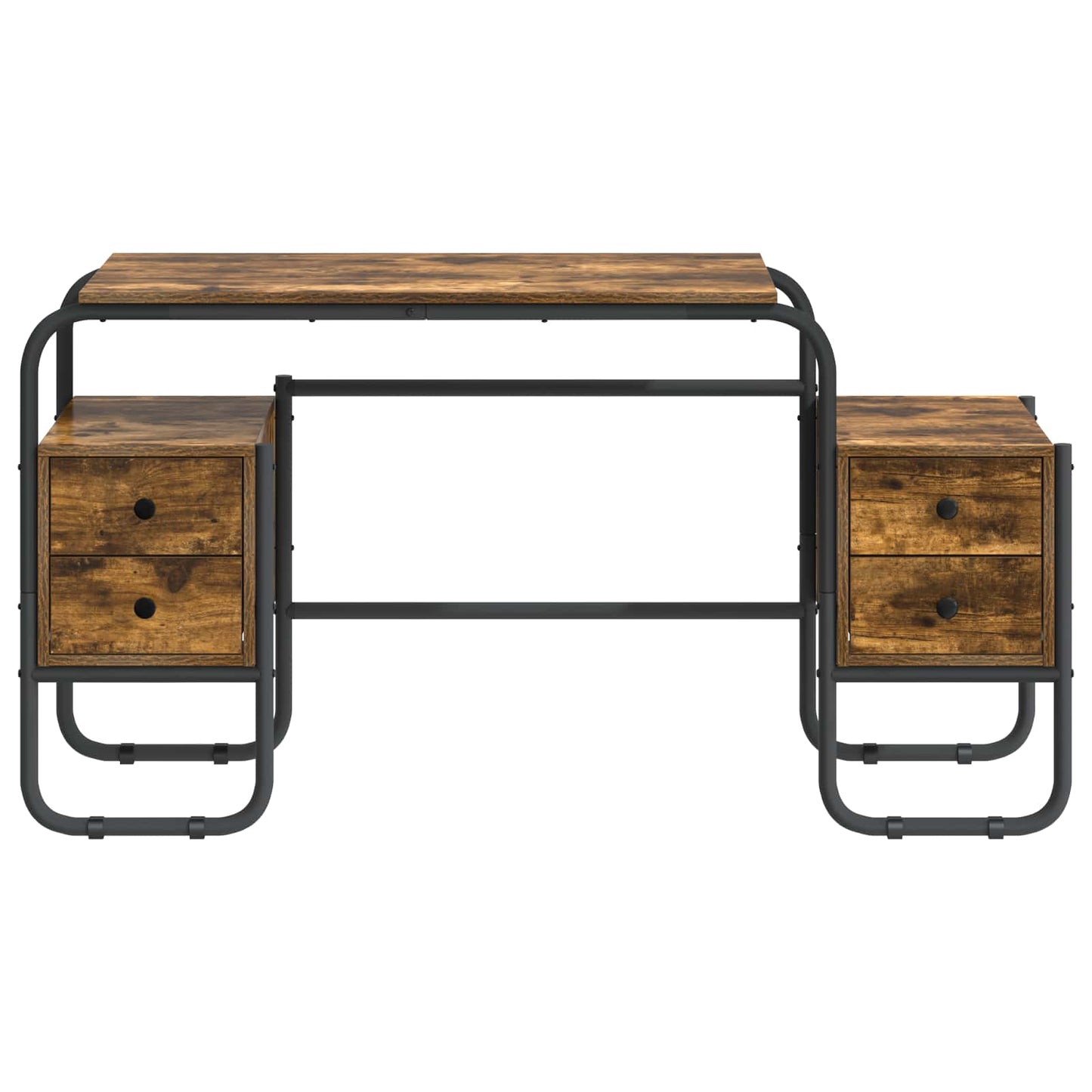vidaXL Desk with Storage Smoked Oak 145 x 50 x 75 cm