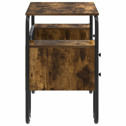 vidaXL Desk with Storage Smoked Oak 145 x 50 x 75 cm