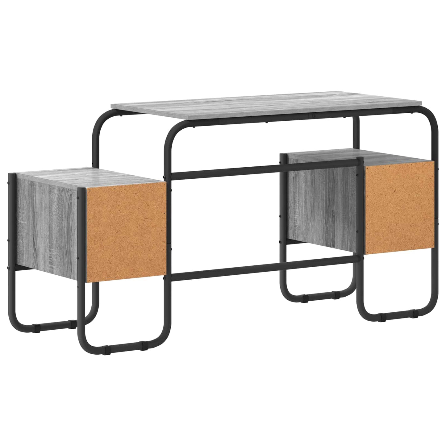 vidaXL Desk with Storage Grey Sonoma 145 x 50 x 75 cm