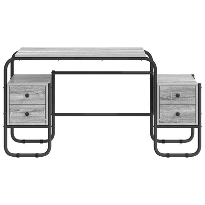 vidaXL Desk with Storage Grey Sonoma 145 x 50 x 75 cm