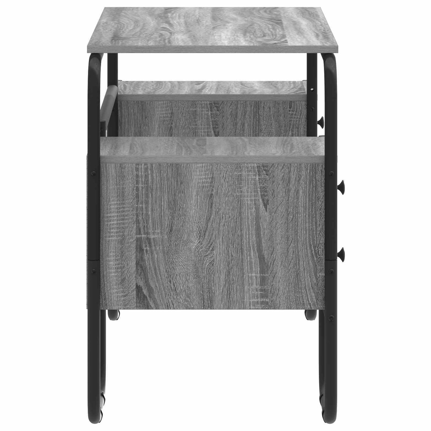 vidaXL Desk with Storage Grey Sonoma 145 x 50 x 75 cm
