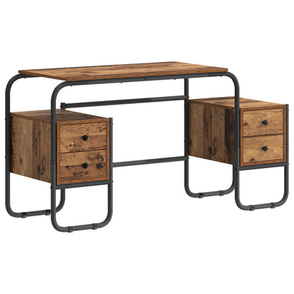 vidaXL Desk with Storage Old Wood 145 x 50 x 75 cm