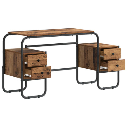 vidaXL Desk with Storage Old Wood 145 x 50 x 75 cm