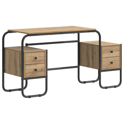 vidaXL Desk with Storage Artisan Oak 145 x 50 x 75 cm