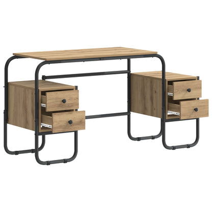 vidaXL Desk with Storage Artisan Oak 145 x 50 x 75 cm