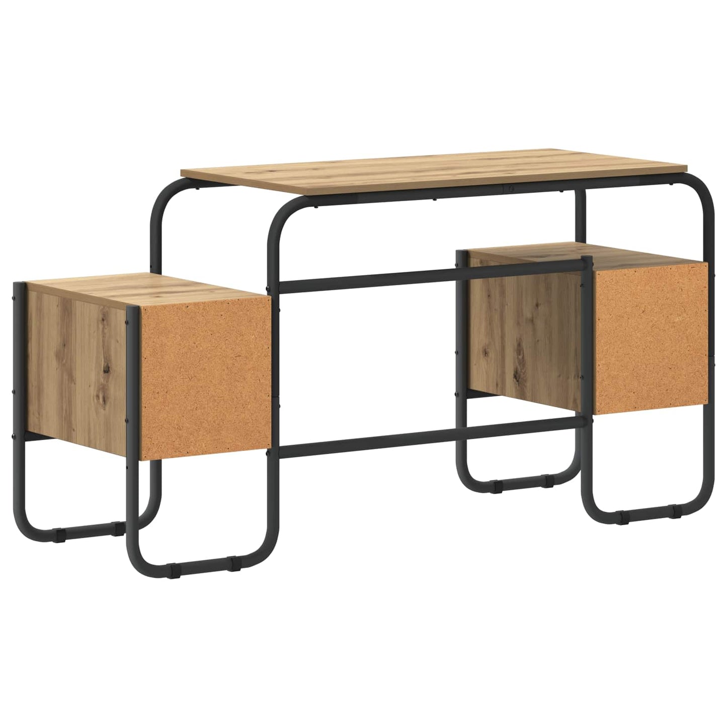 vidaXL Desk with Storage Artisan Oak 145 x 50 x 75 cm
