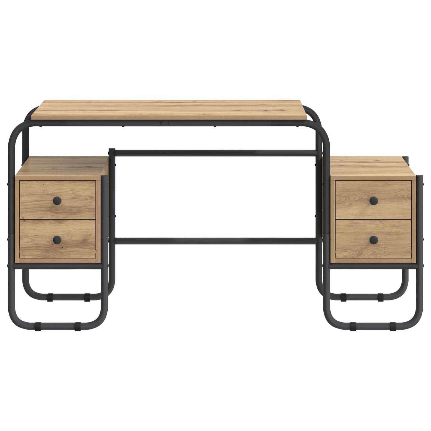 vidaXL Desk with Storage Artisan Oak 145 x 50 x 75 cm