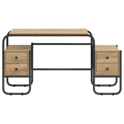 vidaXL Desk with Storage Artisan Oak 145 x 50 x 75 cm