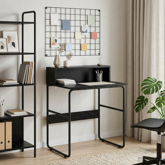 vidaXL Desk with Storage Black Oak 60 x 50 x 91 cm