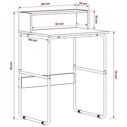 vidaXL Desk with Storage Old Wood 60 x 50 x 91 cm