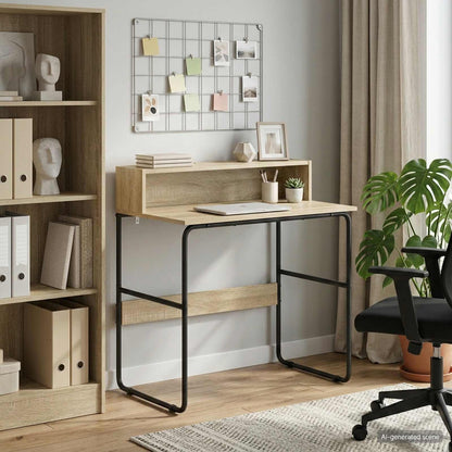 vidaXL Desk with Storage Sonoma Oak 80 x 50 x 91 cm