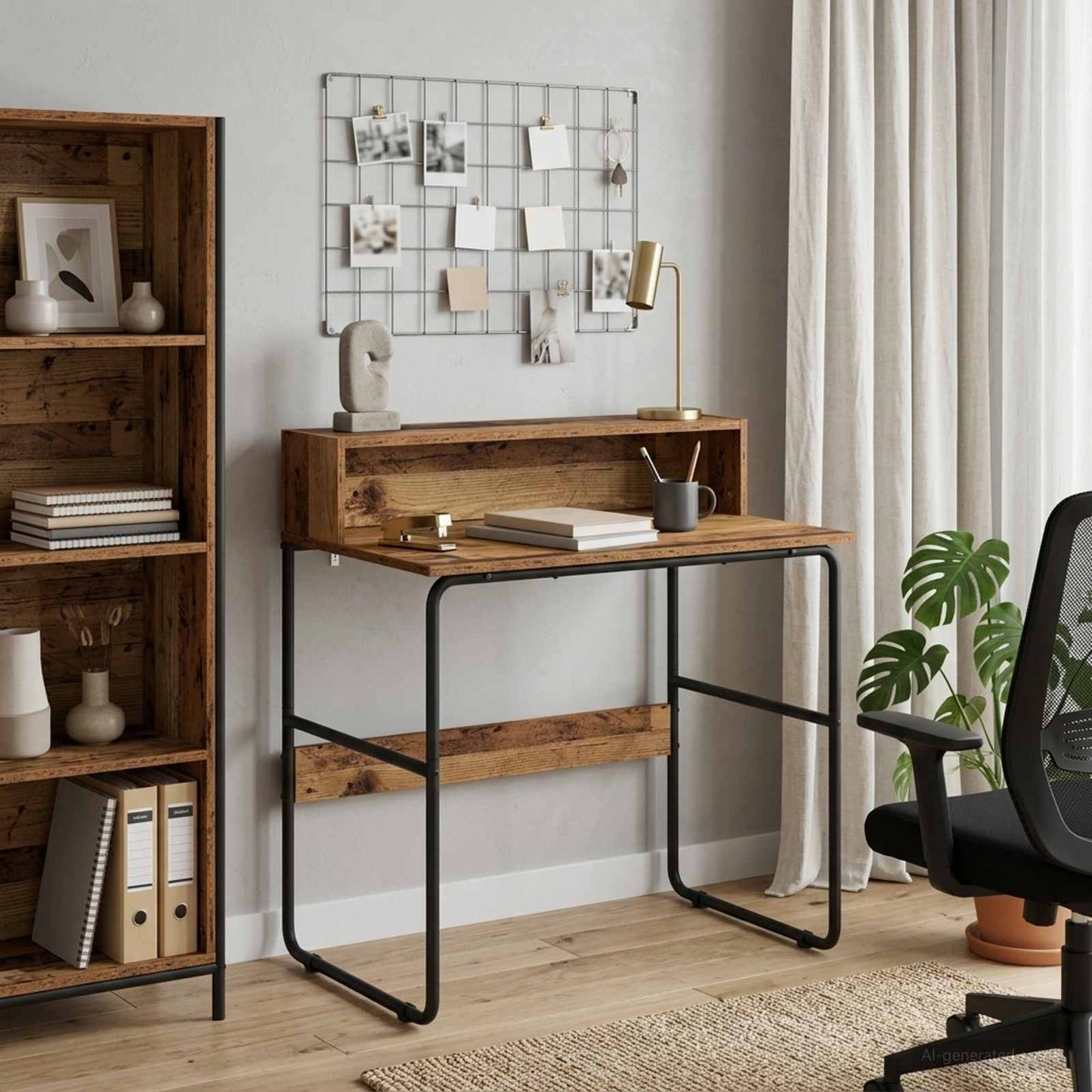 vidaXL Desk with Storage Old Wood 80 x 50 x 91 cm