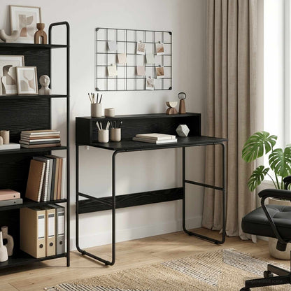 vidaXL Desk with Storage Black Oak 100 x 50 x 91 cm