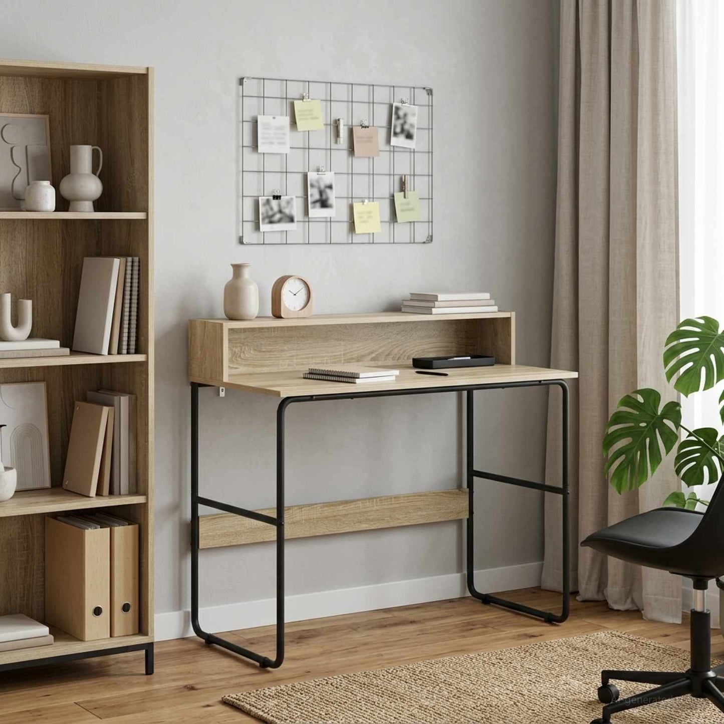 vidaXL Desk with Storage Sonoma Oak 100 x 50 x 91 cm
