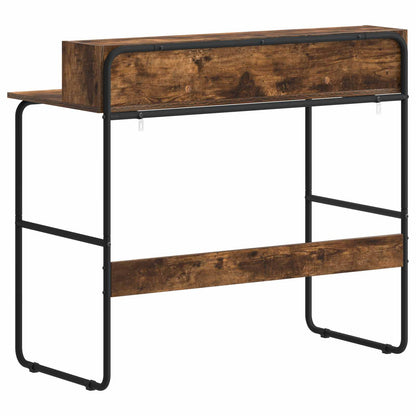 vidaXL Desk with Storage Smoked Oak 100 x 50 x 91 cm