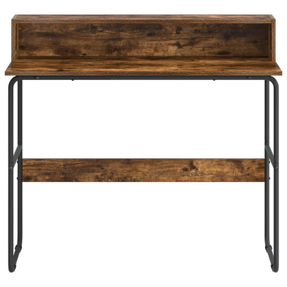 vidaXL Desk with Storage Smoked Oak 100 x 50 x 91 cm
