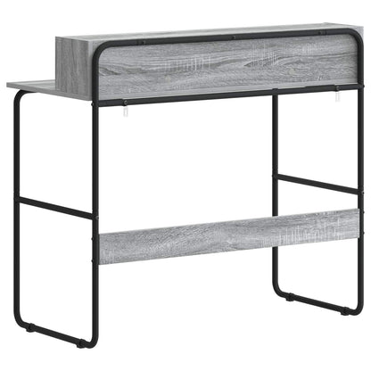 vidaXL Desk with Storage Grey Sonoma 100 x 50 x 91 cm