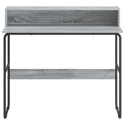 vidaXL Desk with Storage Grey Sonoma 100 x 50 x 91 cm