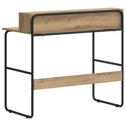 vidaXL Desk with Storage Artisan Oak 100 x 50 x 91 cm