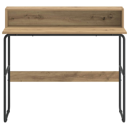 vidaXL Desk with Storage Artisan Oak 100 x 50 x 91 cm
