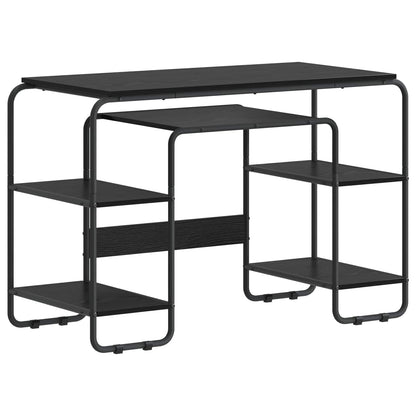 vidaXL Desk with Storage Black Oak 113.5 x 52 x 75.5 cm