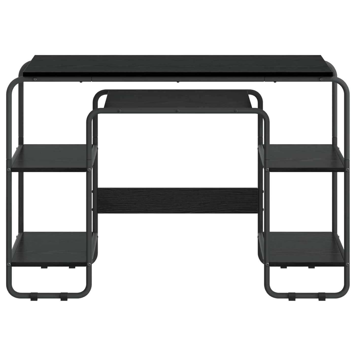 vidaXL Desk with Storage Black Oak 113.5 x 52 x 75.5 cm