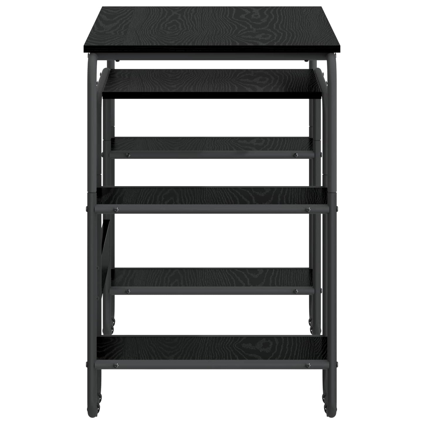 vidaXL Desk with Storage Black Oak 113.5 x 52 x 75.5 cm