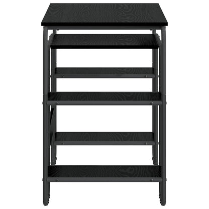 vidaXL Desk with Storage Black Oak 113.5 x 52 x 75.5 cm