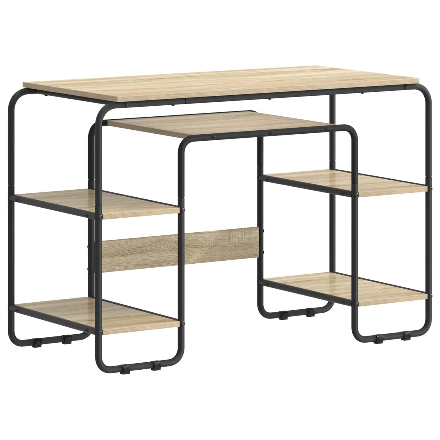 vidaXL Desk with Storage Sonoma Oak 113.5 x 52 x 75.5 cm