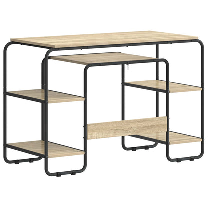 vidaXL Desk with Storage Sonoma Oak 113.5 x 52 x 75.5 cm