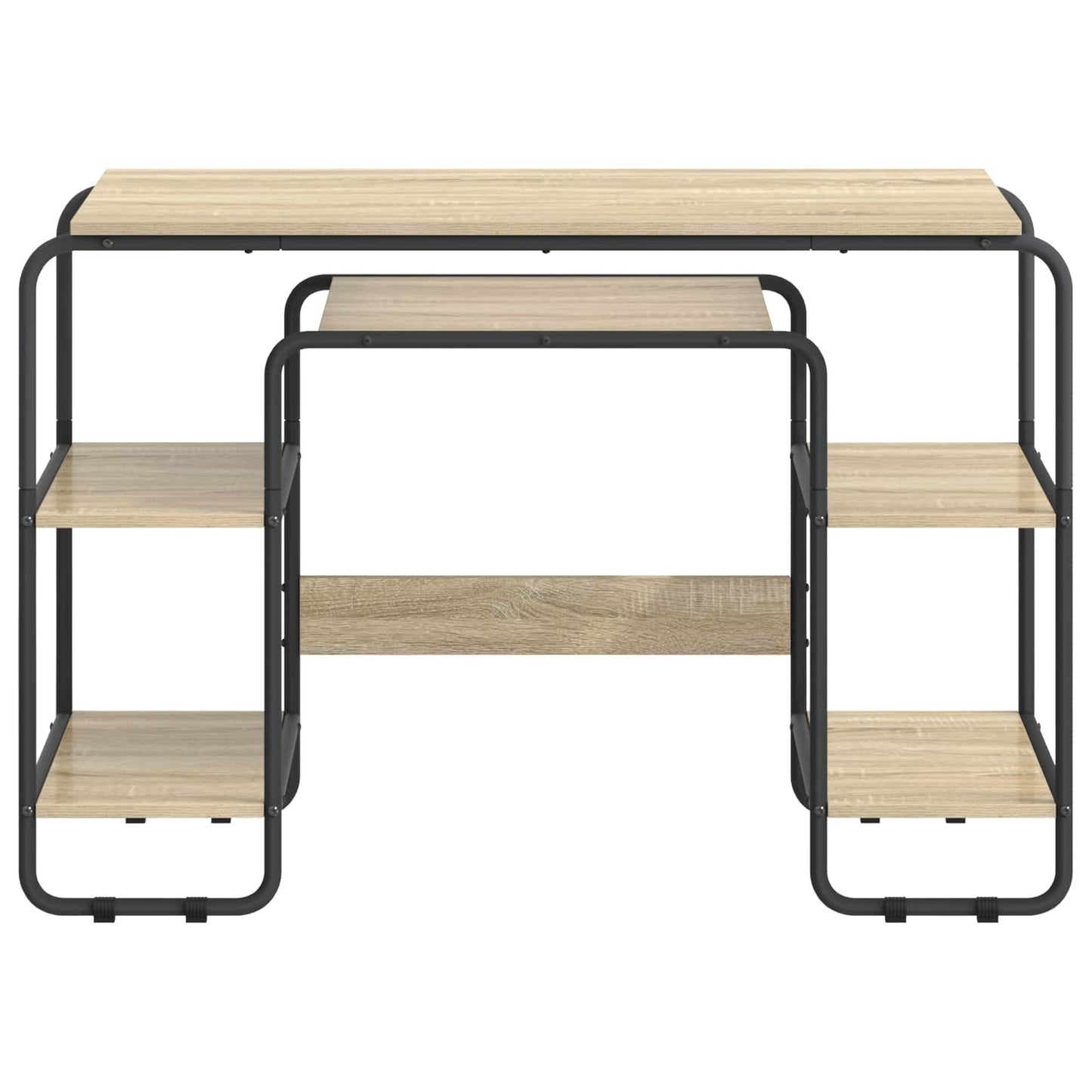 vidaXL Desk with Storage Sonoma Oak 113.5 x 52 x 75.5 cm