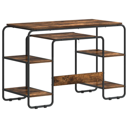 vidaXL Desk with Storage Smoked Oak 113.5 x 52 x 75.5 cm