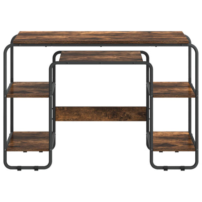 vidaXL Desk with Storage Smoked Oak 113.5 x 52 x 75.5 cm