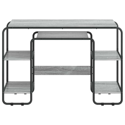 vidaXL Desk with Storage Grey Sonoma 113.5 x 52 x 75.5 cm