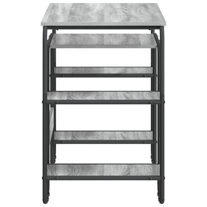 vidaXL Desk with Storage Grey Sonoma 113.5 x 52 x 75.5 cm