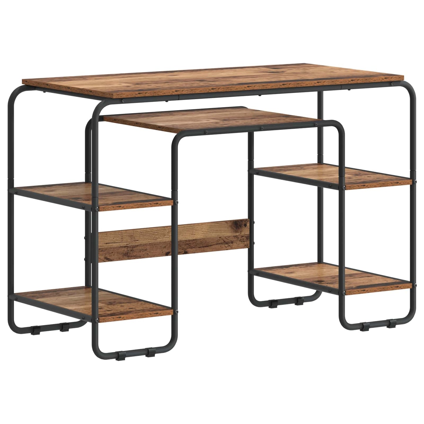vidaXL Desk with Storage Old Wood 113.5 x 52 x 75.5 cm