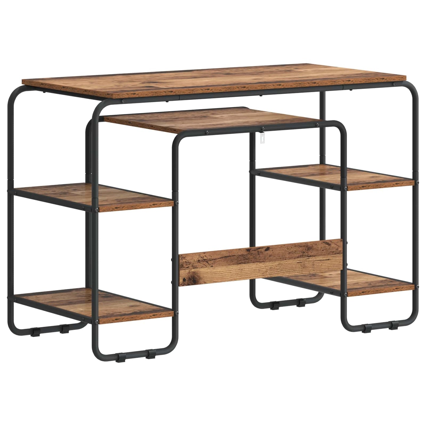 vidaXL Desk with Storage Old Wood 113.5 x 52 x 75.5 cm
