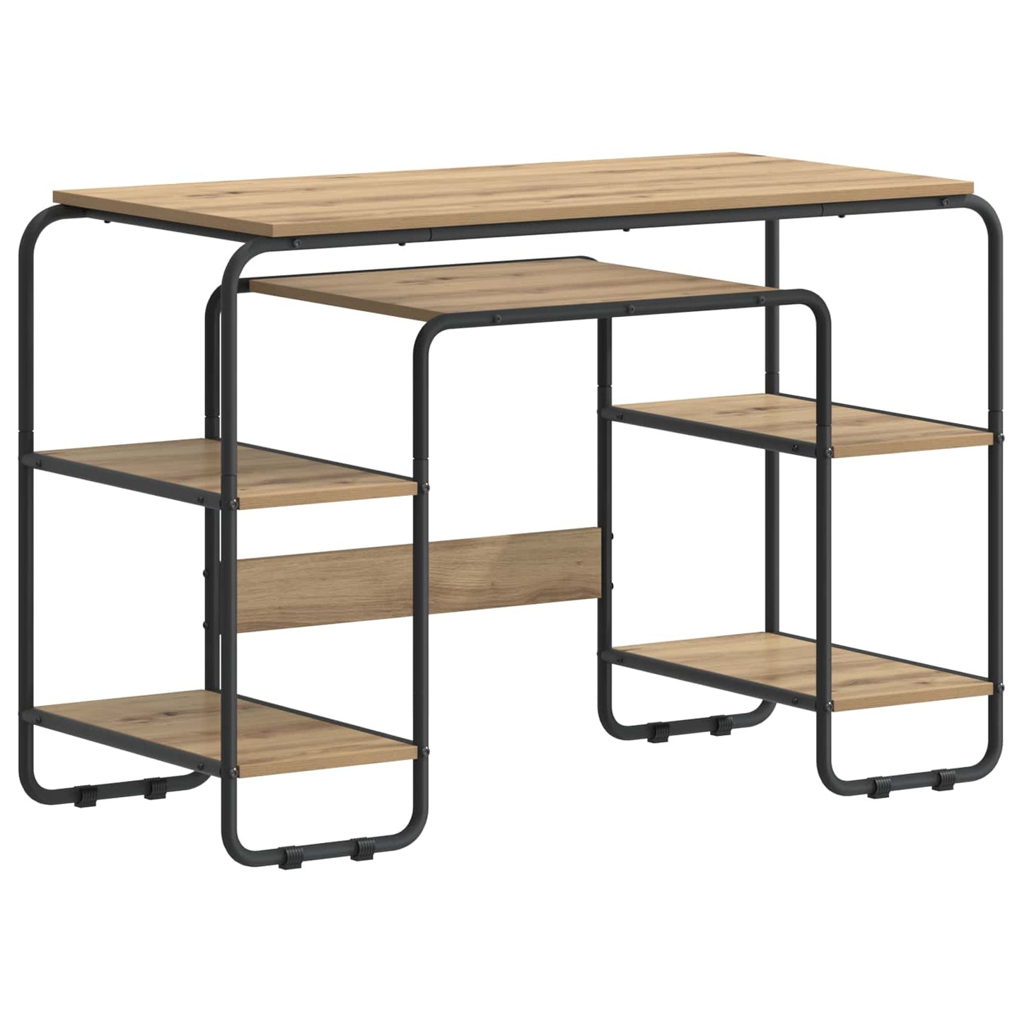 vidaXL Desk with Storage Artisan Oak 113.5 x 52 x 75.5 cm