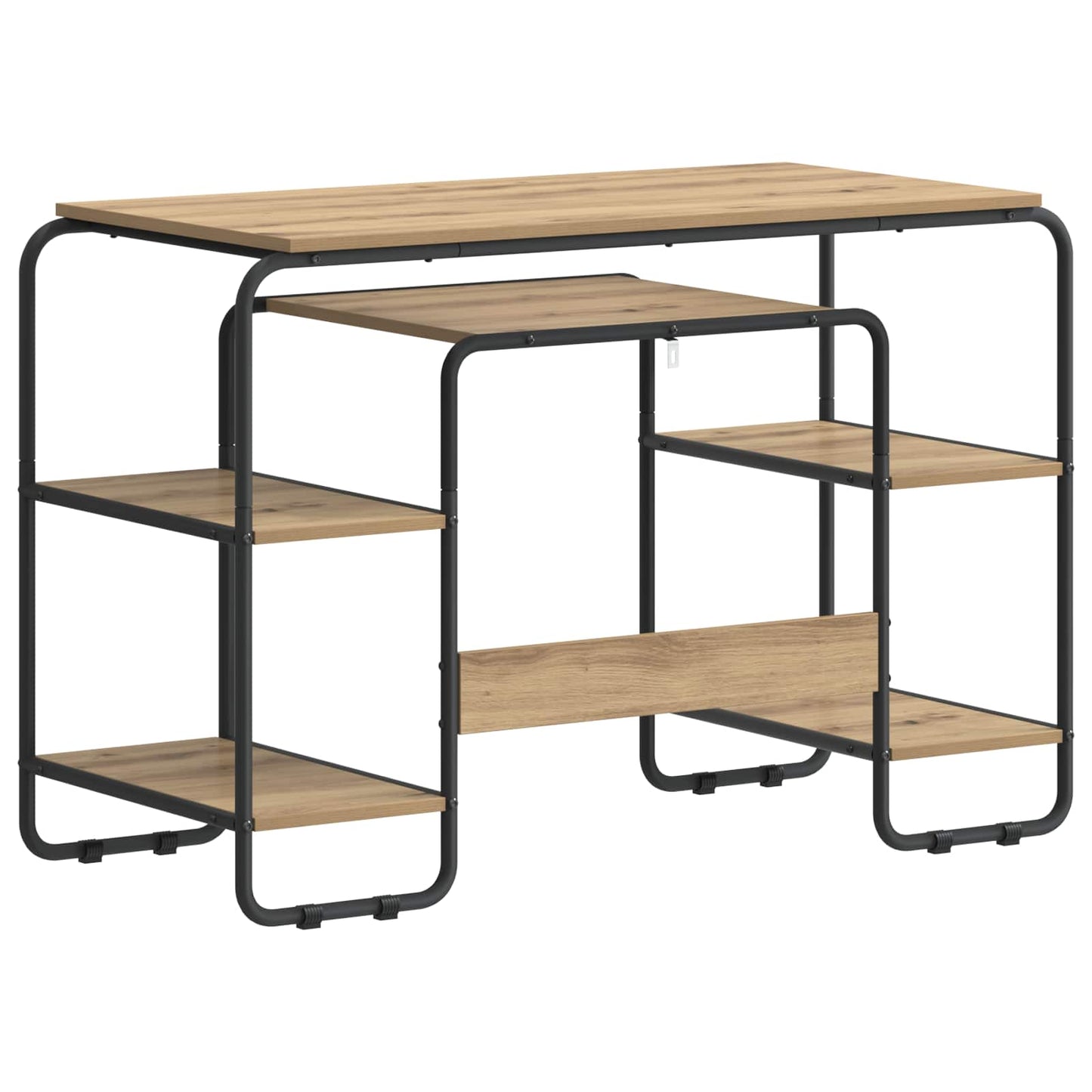 vidaXL Desk with Storage Artisan Oak 113.5 x 52 x 75.5 cm