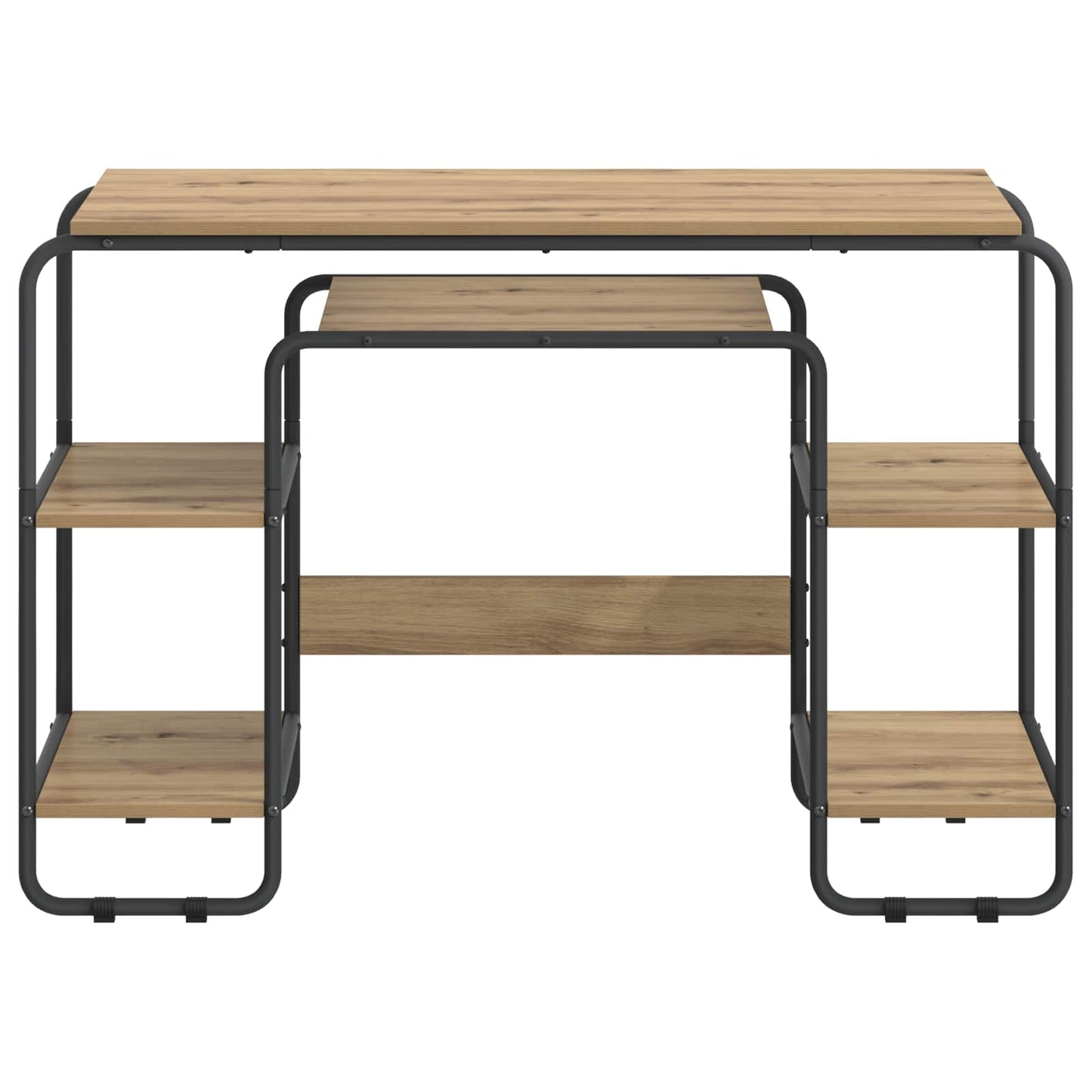 vidaXL Desk with Storage Artisan Oak 113.5 x 52 x 75.5 cm