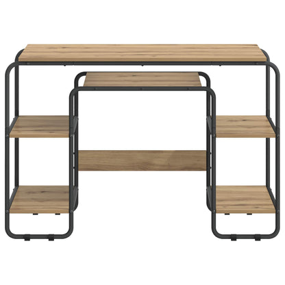 vidaXL Desk with Storage Artisan Oak 113.5 x 52 x 75.5 cm