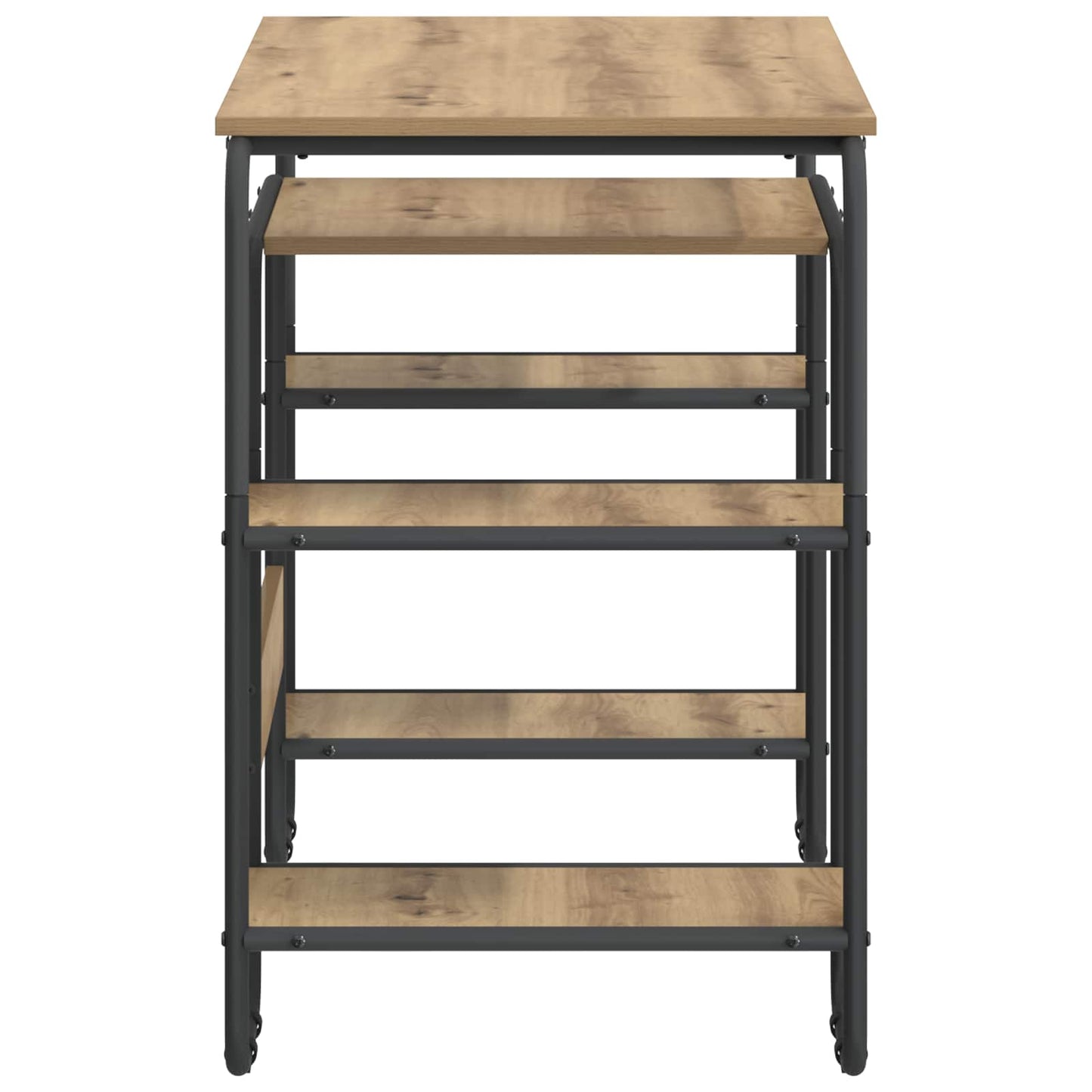 vidaXL Desk with Storage Artisan Oak 113.5 x 52 x 75.5 cm