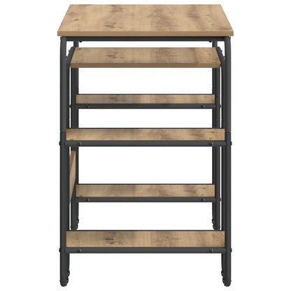 vidaXL Desk with Storage Artisan Oak 113.5 x 52 x 75.5 cm