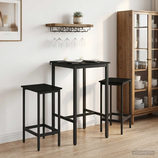 vidaXL Bar Table 52 x 52 x 90 cm Engineered Wood Black Oak Rectangular