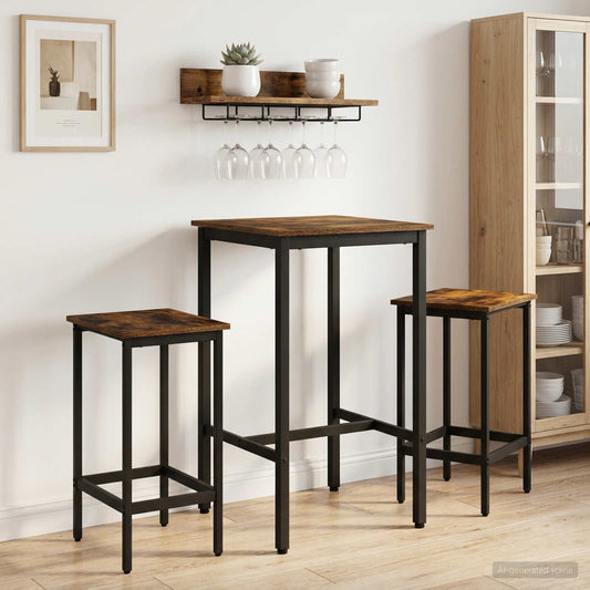 vidaXL Bar Table 52 x 52 x 90 cm Engineered Wood Smoked Oak