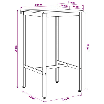 vidaXL Bar Table 52 x 52 x 90 cm Engineered Wood Smoked Oak