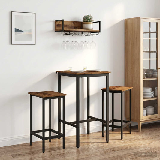 vidaXL Bar Table 52 x 52 x 90 cm Engineered Wood Old Wood Rectangular