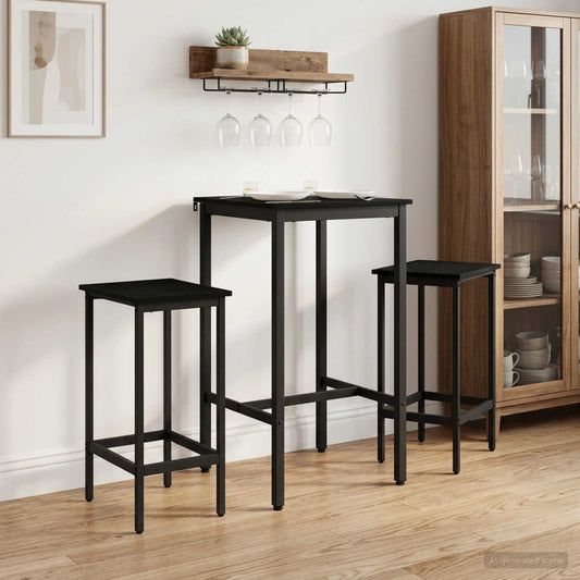 vidaXL Bar Stool 2 pcs Black Oak 40 x 32 x 64 cm Engineered Wood