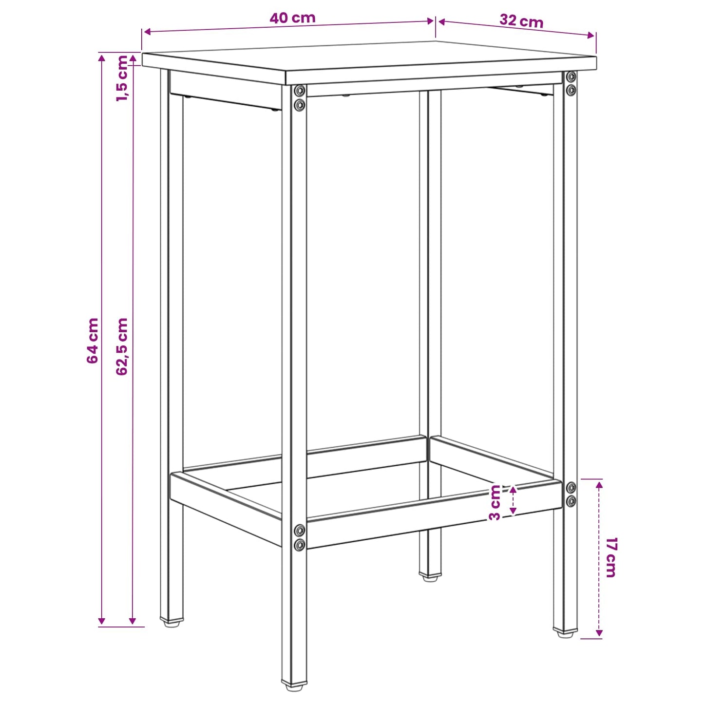 vidaXL Bar Stool 2 pcs Grey Sonoma 40 x 32 x 64 cm Engineered Wood