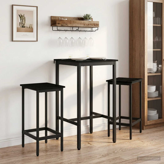 vidaXL Bar Table 52 x 52 x 110 cm Engineered Wood Black Oak